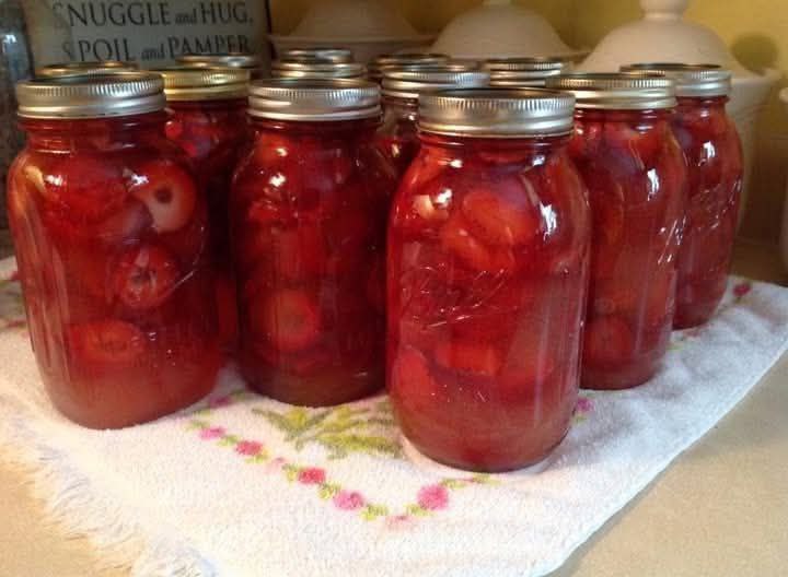 homemade strawberry pie filling recipe in mason jars