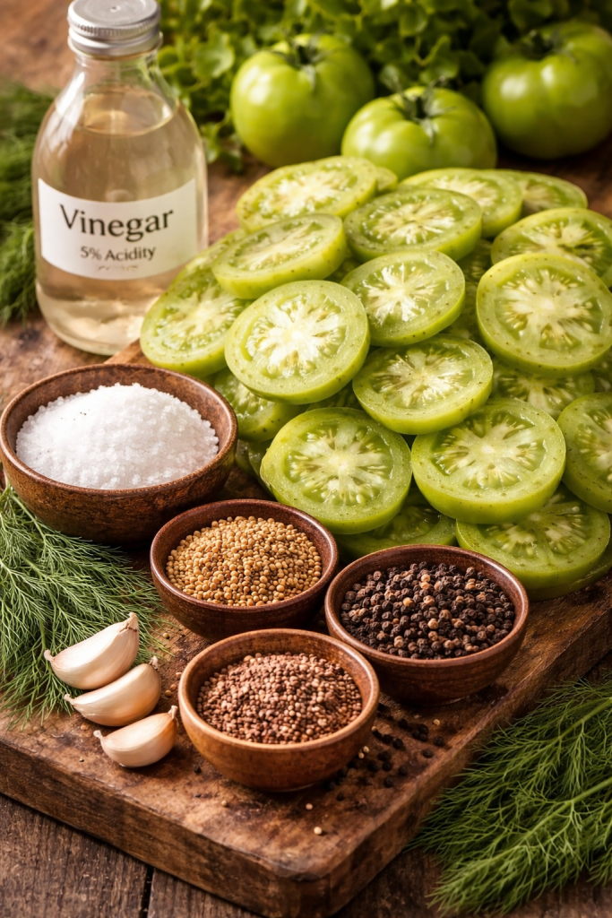 Ingredients For Canned Green Tomatoes